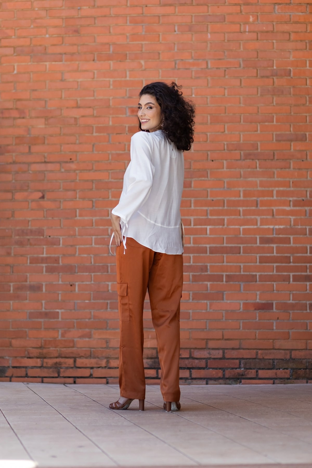Calça Cargo Ferrugem Acetinado