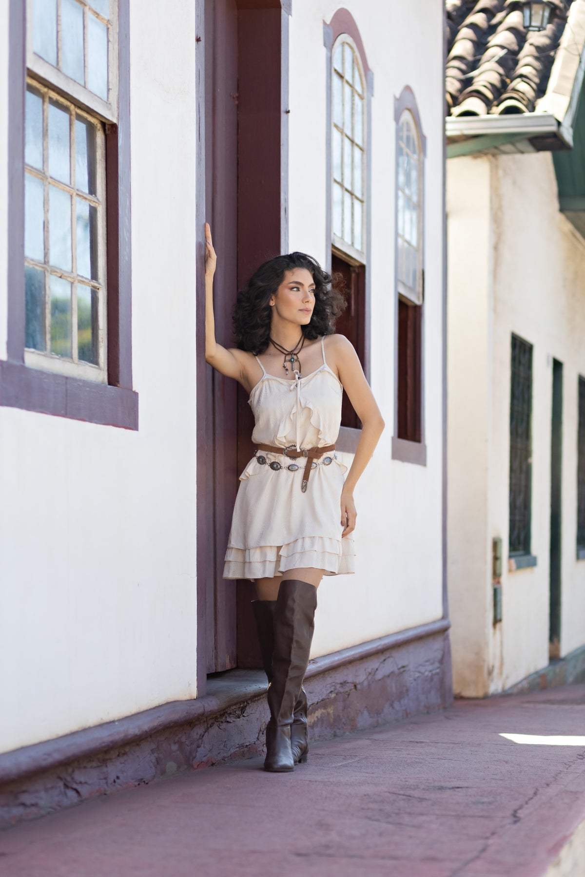 Vestido Off White Boho Babados