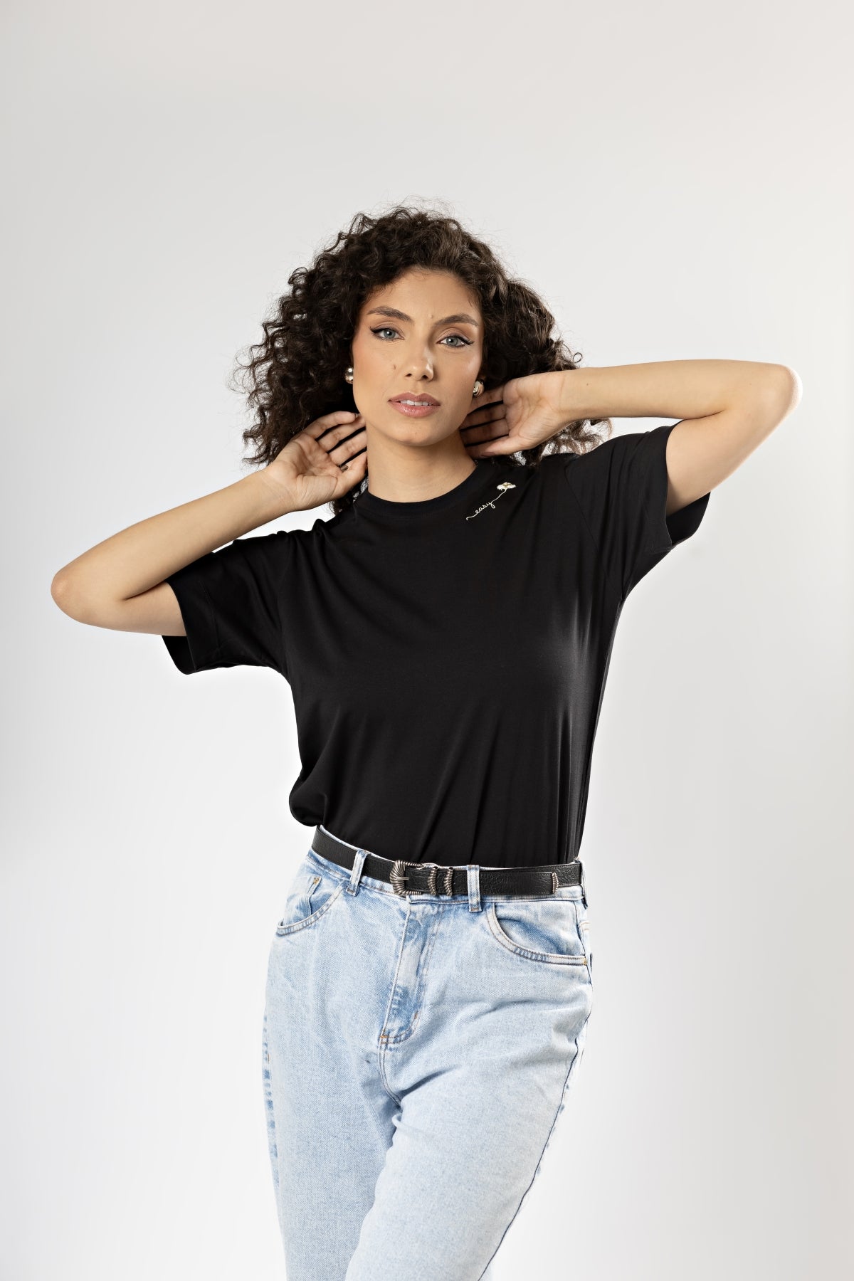 Camiseta Básica Easy Preta Gola Redonda Algodão Egípcio