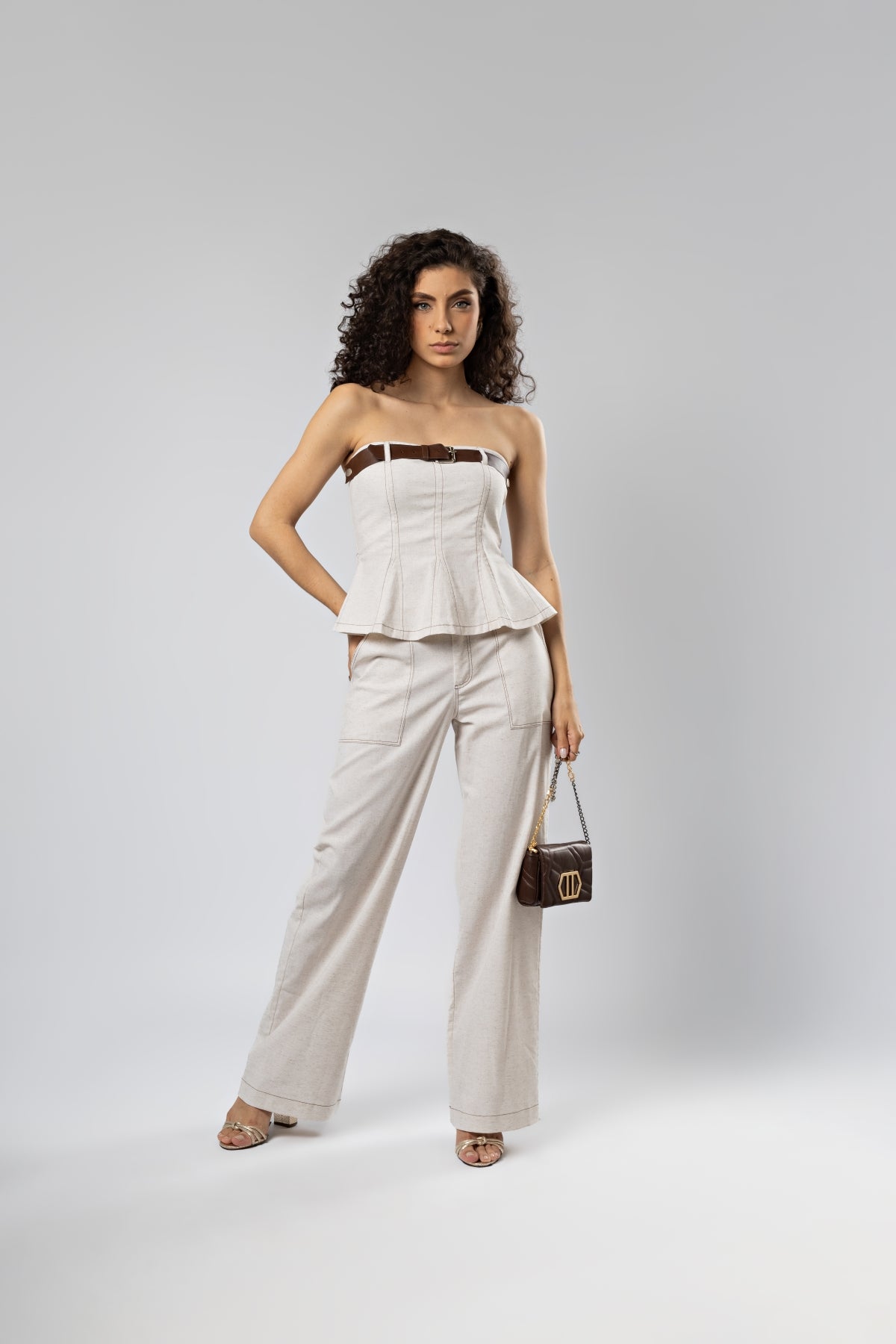 Calça Shape Reto Bege Claro