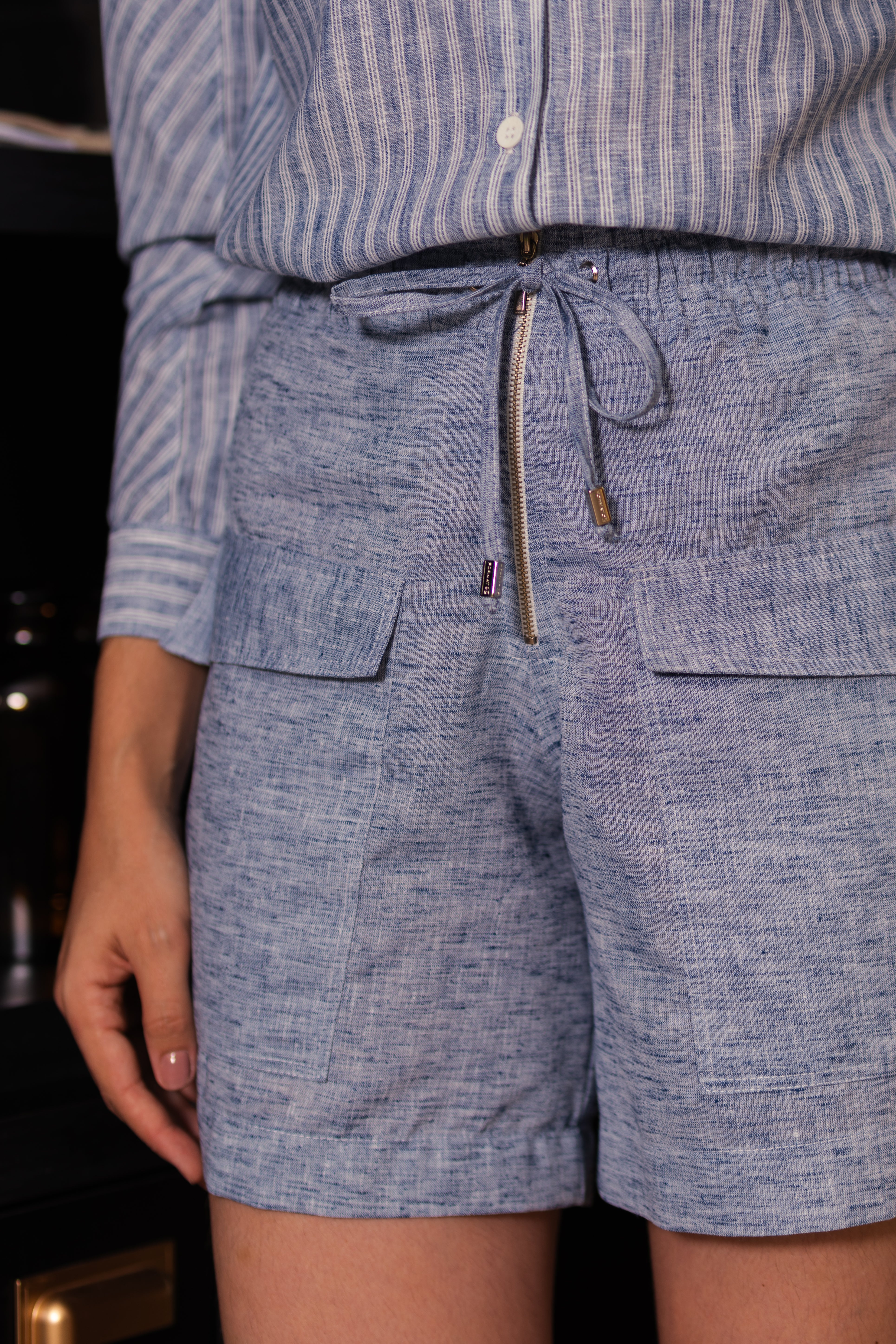 Short Alfaiataria Azul Mescla