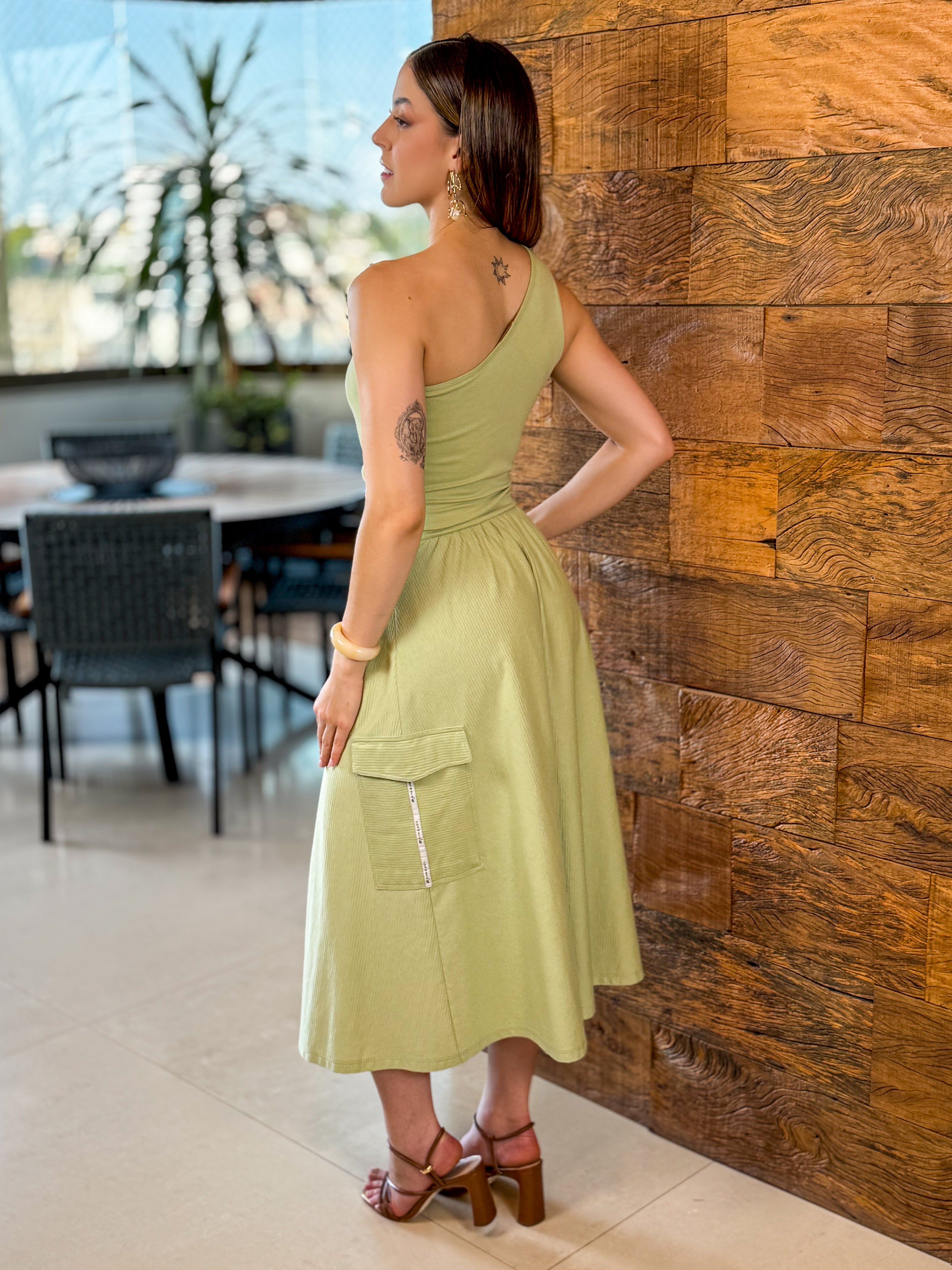 Vestido Mídi Verde Menta Comfy Chic