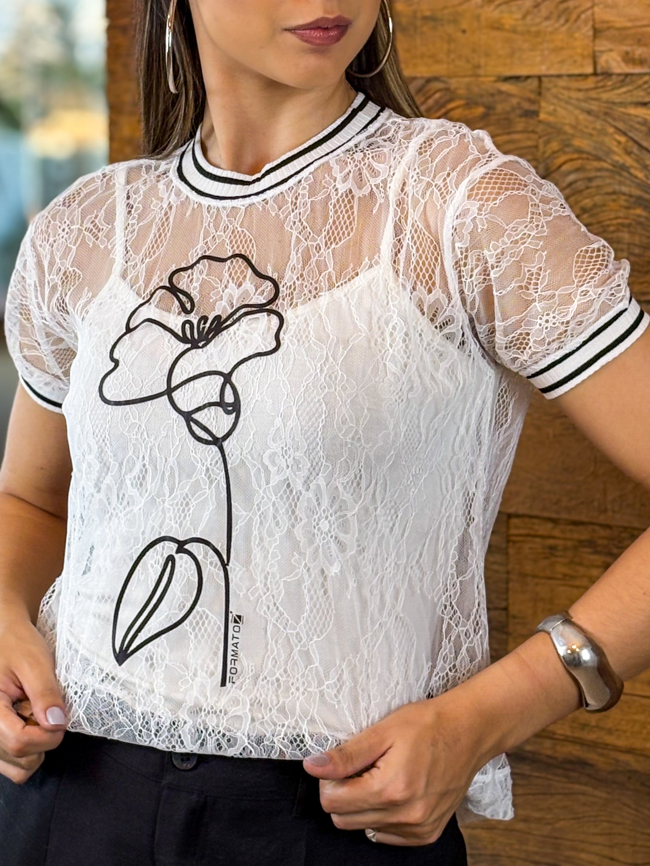 T-shirt Renda Branca