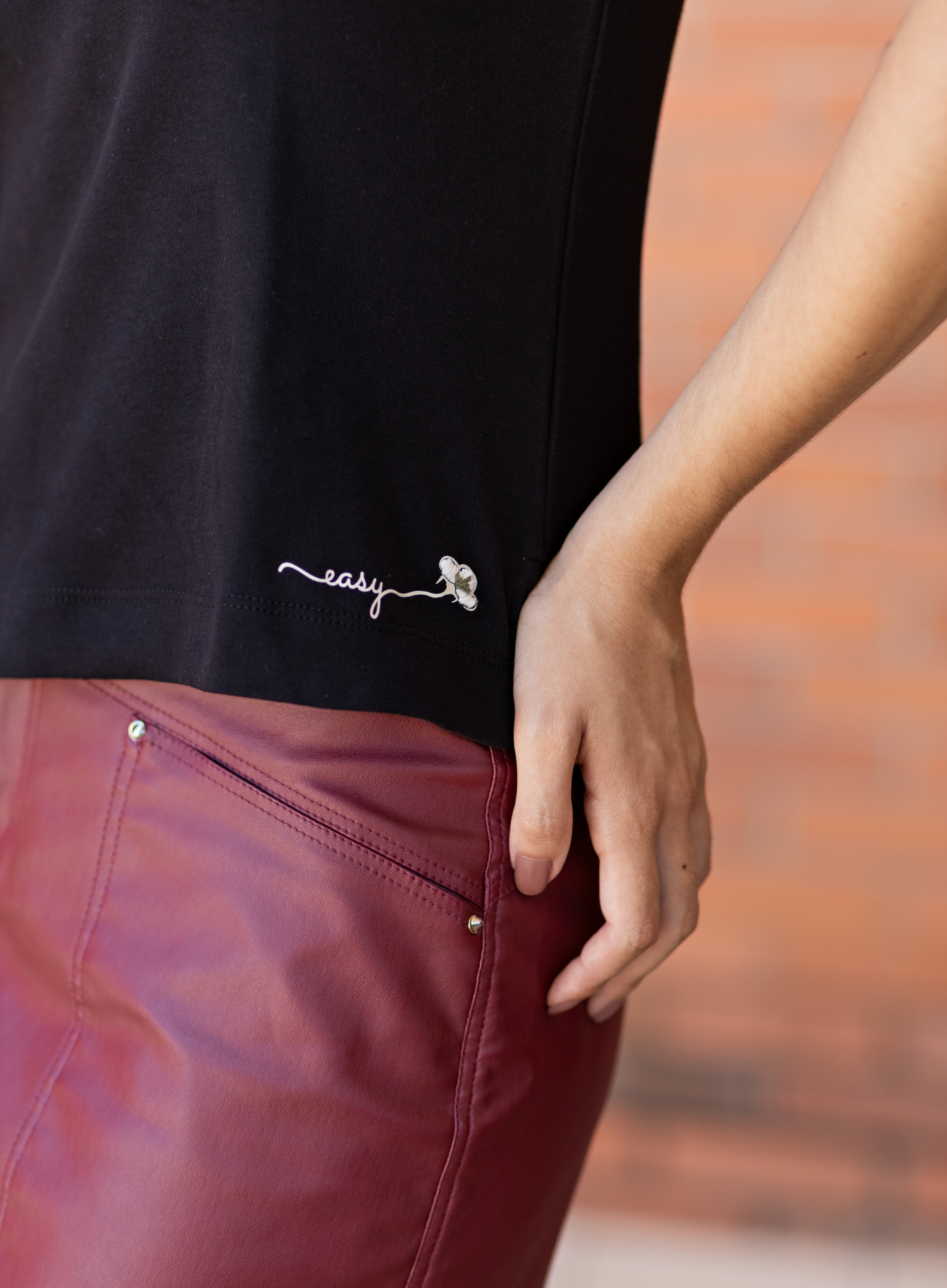 Camiseta Polo em Suedine de Algodão Egípcio Easy Preta