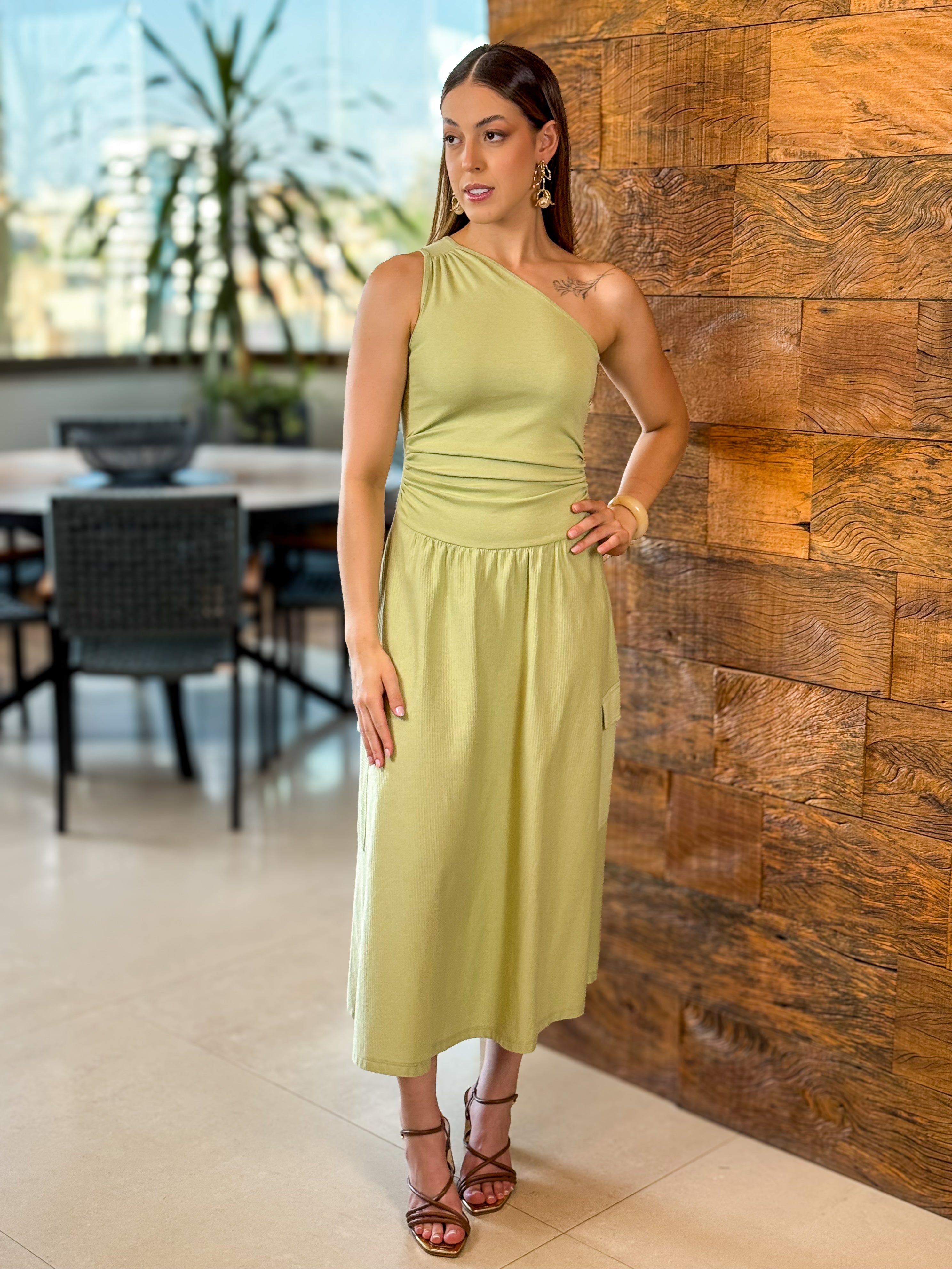 Vestido Mídi Verde Menta Comfy Chic