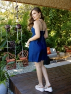 Vestido Curto Denim Amarração no Busto