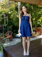 Vestido Curto Denim Amarração no Busto