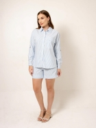 Camisa Listrada Azul Claro 