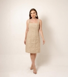 Vestido Curto Alças Largas Linho Natural