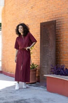 Conjunto Marsala Saia e Blusa Malha Texturizada