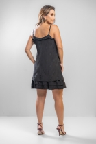 Vestido Curto Preto Boho Chic