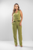 Calça Alfaiataria Reta Verde Pistache
