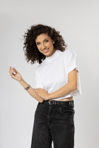 Camiseta Curta Básica Easy Branca Gola Alta Algodão Egípcio