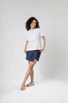 Camiseta Básica Easy Branca Gola Alta Algodão Egípcio