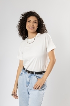 Camiseta Básica Easy Branca Gola Redonda Algodão Egípcio