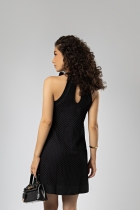 Vestido Curto Preto Crochê