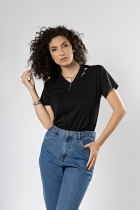 Camiseta Básica Easy Preta Gola V